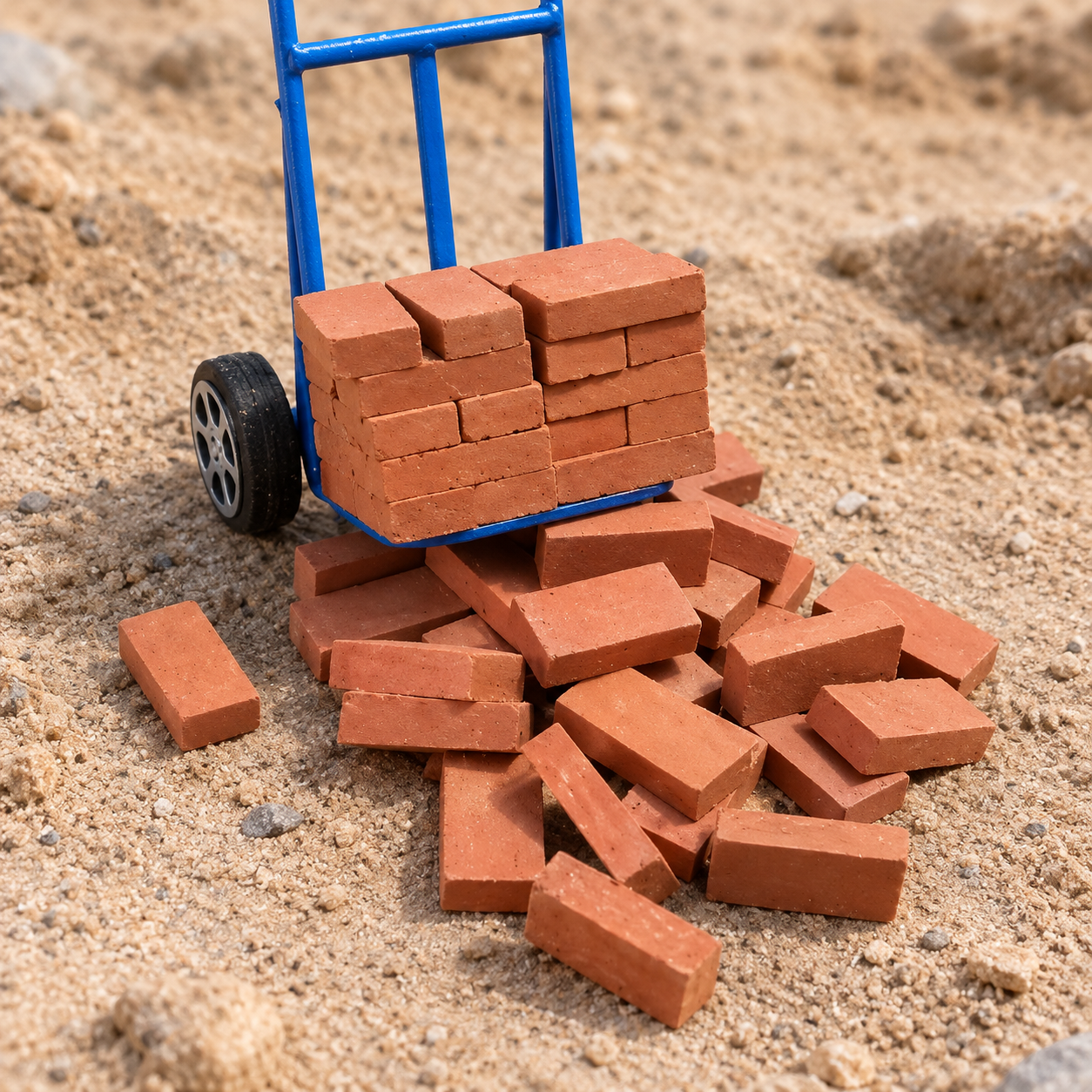 Mini Clay Bricks – 50 PCS | 1:16 Scale