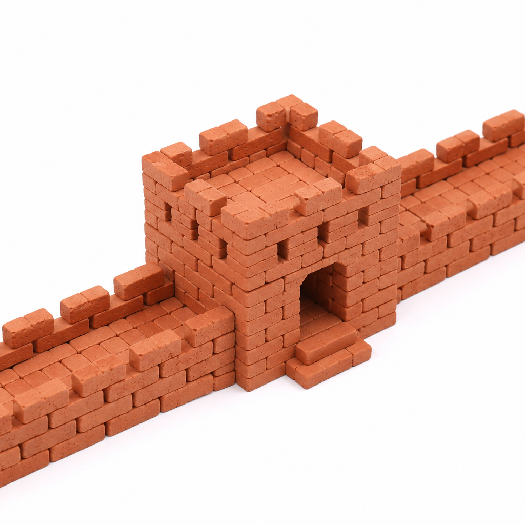 Mini Clay Bricks – 50 PCS | 1:16 Scale