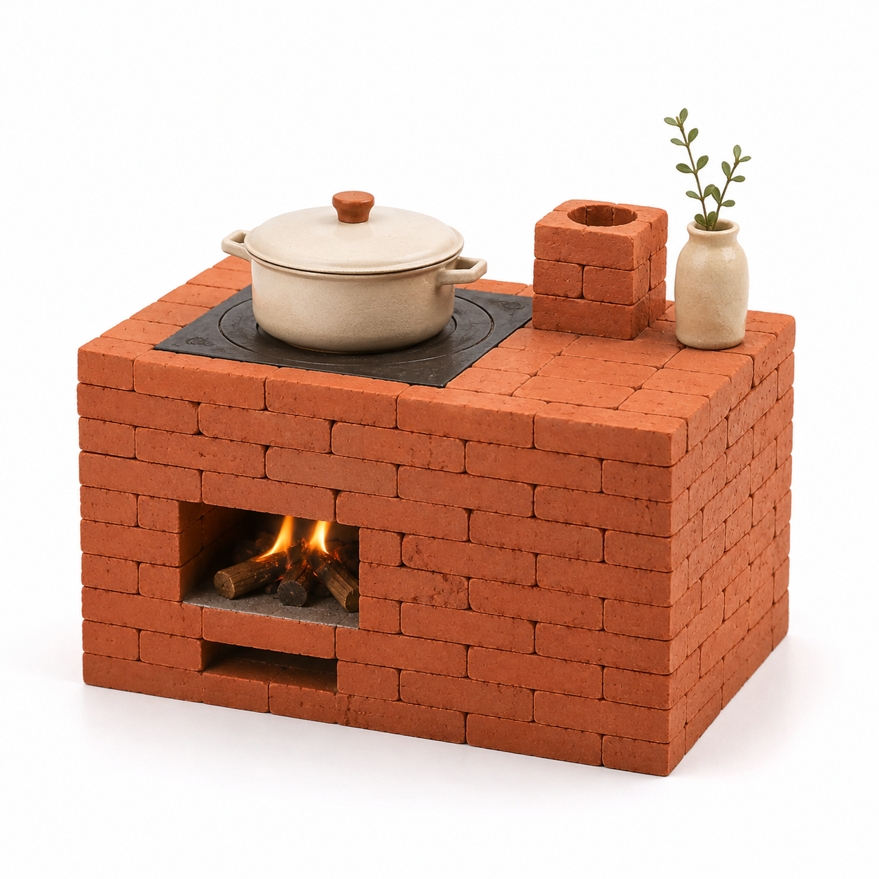 Mini Clay Bricks – 50 PCS | 1:16 Scale